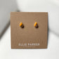 Mustard Ceramic Teardrop Gold Accent Stud Earrings