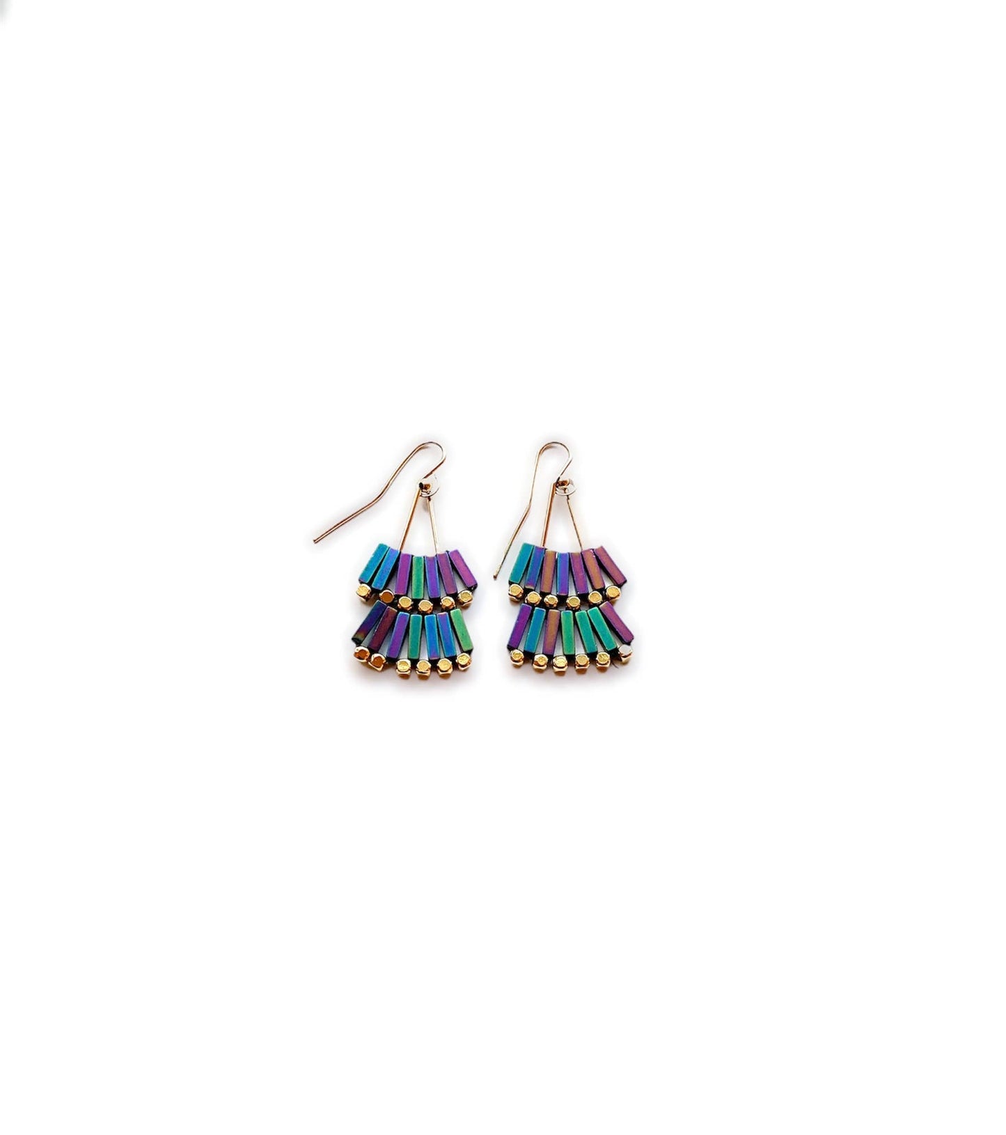 Fan Earrings: Peacock