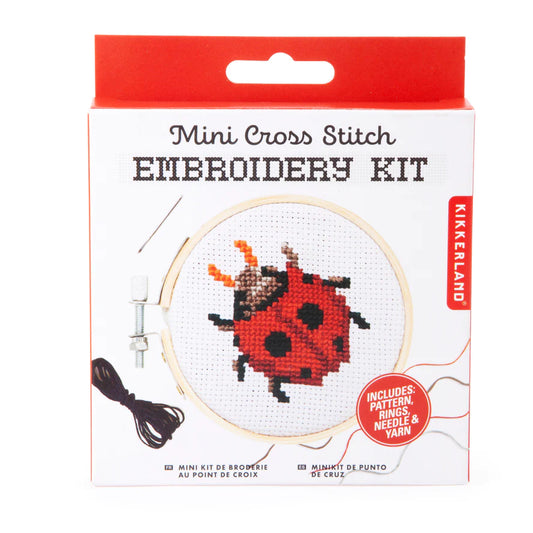 Kikkerland Mini Cross Stitch Kit Ladybug 